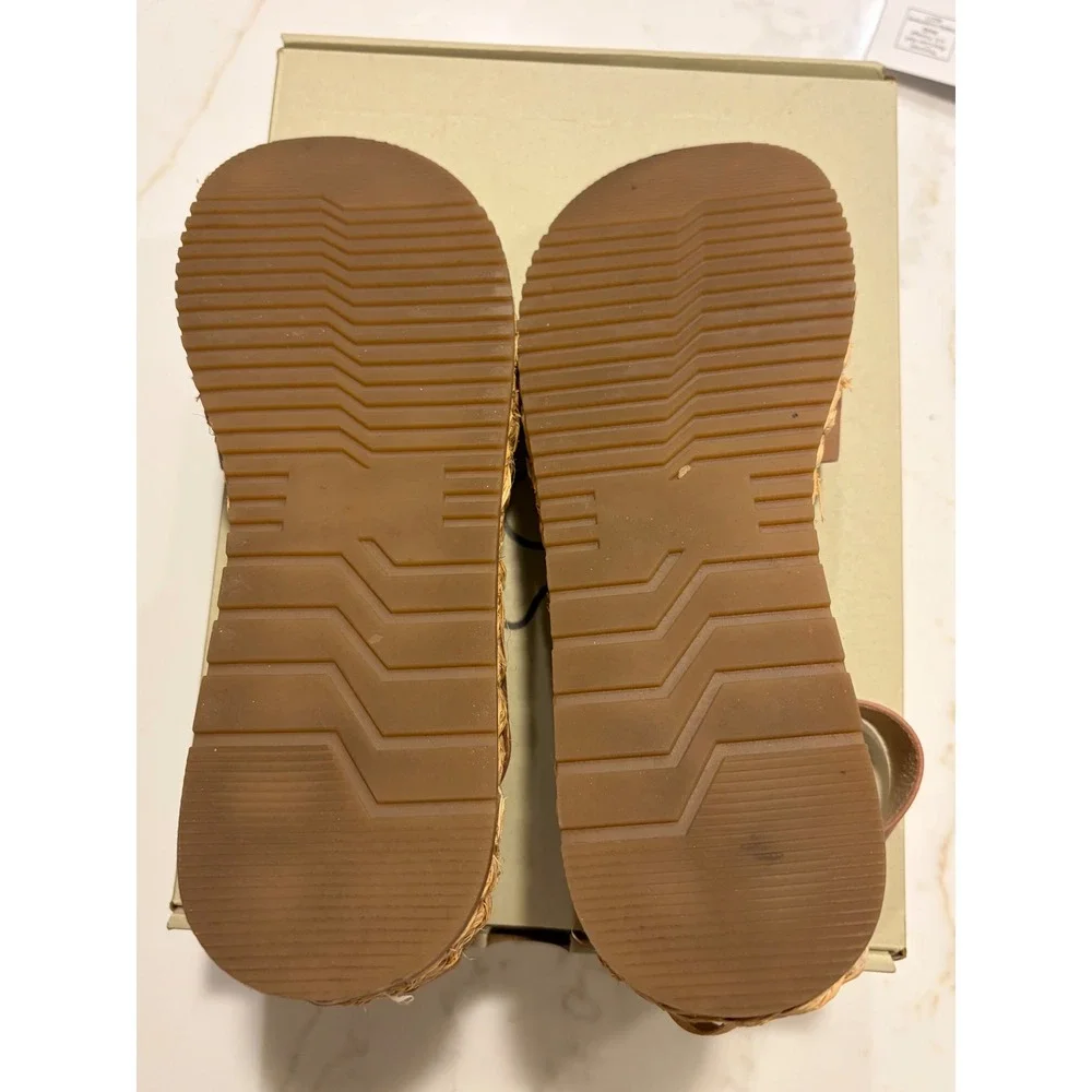 Soul Naturalizer Deara Cookie Dough Espadrille Platform Wedge Sandals size 8.5